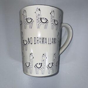 Pfaltzgraff  No Drama Llama Embossed Coffee Tea Mug 16 Oz Tall Gray NEW